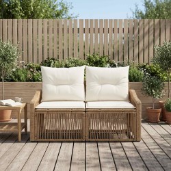 Canapé de jardin 2-Nombre de places Beige polyrotin 647649647649