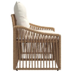 Canapé de jardin 2-Nombre de places Beige polyrotin 647649647649