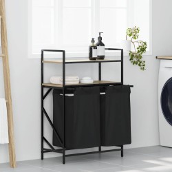 Panier à linge à 2 compartiments avec étagères chêne Sonoma 647657647657