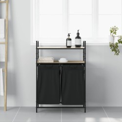 Panier à linge à 2 compartiments avec étagères chêne Sonoma 647657647657