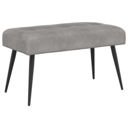 Banc avec capitonnage bouton Gris clair 80 x 40 x 46 cm Velours 647662647662