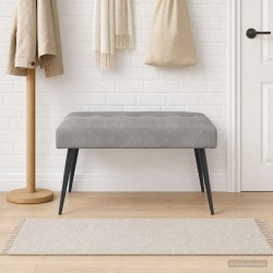 Banc avec capitonnage bouton Gris clair 80 x 40 x 46 cm Velours 647662647662