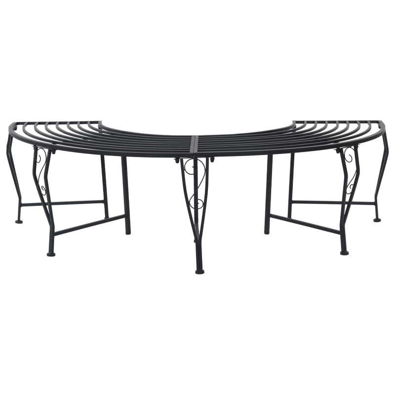 Banc d'Arbre 4-Nombre de places 160 x 80 x 44 cm Acier Noir 647666647666