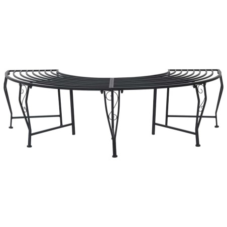 Banc d'Arbre 4-Nombre de places 160 x 80 x 44 cm Acier Noir 647666647666