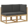 Canapé d’extérieur milieu et coin avec coussin 2 Pièce Blanc 647667647667
