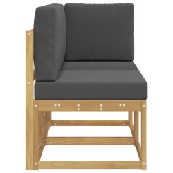 Canapé d’extérieur milieu et coin avec coussin 2 Pièce Blanc 647667647667