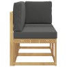 Canapé d’extérieur milieu et coin avec coussin 2 Pièce Blanc 647667647667