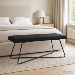 banc Uni Noir 110 x 40 x 45 cm Velours 647668647668