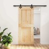 Porte coulissante Naturel et noir 85 x 210 cm 647671647671