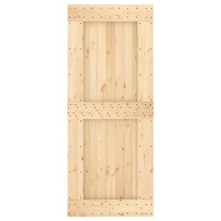 Porte coulissante Naturel et noir 85 x 210 cm 647671647671