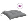 Coussins de chaise lot de 2 gris 50x50x7 cm tissu oxford 647674647674