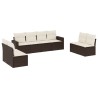 Salon de jardin 8 pcs avec coussins marron résine tressée 647677647677