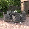 Ensemble à manger de jardin coussins 7 pcs Résine tressée Verre 647681647681