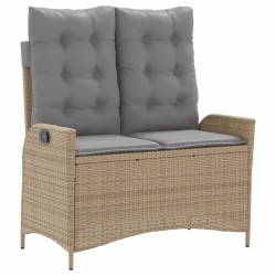 Ensemble à manger de jardin coussins 4 pcs beige résine tressée 647682647682
