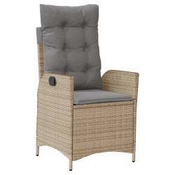Ensemble à manger de jardin coussins 4 pcs beige résine tressée 647682647682