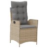 Ensemble à manger de jardin coussins 4 pcs beige résine tressée 647682647682