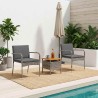 Ensemble bistro de jardin avec coussin 3 pcs Gris polyrotin 647683647683