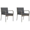 Ensemble bistro de jardin avec coussin 3 pcs Gris polyrotin 647683647683