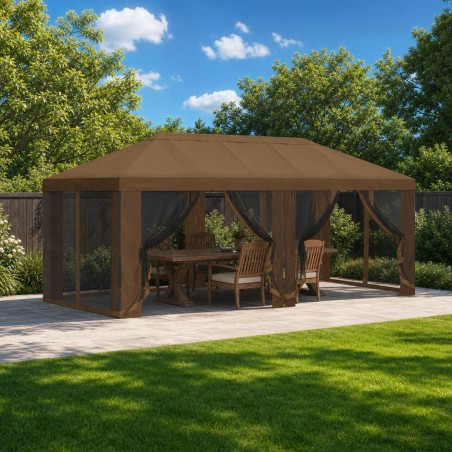 Housse de tonnelle avec murs latéraux 6 x 3 m Taupe Polyester 647684647684