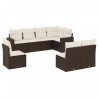 Salon de jardin 8 pcs avec coussins marron résine tressée 647686647686