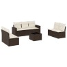 Salon de jardin 8 pcs avec coussins marron résine tressée 647691647691