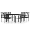 Ensemble à manger de jardin 9 pcs Noir 647696647696