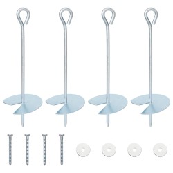 Ancre de terre 4 pcs Argenté Ø10 x 30 cm Métal galvanisé 647698647698