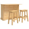 Ensemble Cuisine Îlot avec tiroir 3 pcs Cire de Miel Pin massif 647705647705