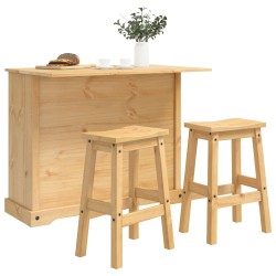 Ensemble Cuisine Îlot avec tiroir 3 pcs Cire de Miel Pin massif 647705647705