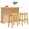 Ensemble Cuisine Îlot avec tiroir 3 pcs Cire de Miel Pin massif 647705647705