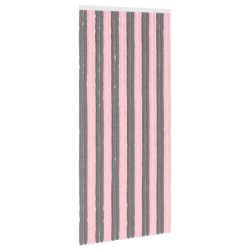 Rideau anti-insectes en chenille Gris Argent et Rose 647706647706