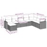 Salon de jardin 8 pcs avec coussins marron résine tressée 647714647714