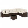 Salon de jardin 8 pcs avec coussins marron résine tressée 647715647715