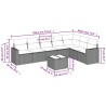 Salon de jardin 8 pcs avec coussins marron résine tressée 647715647715