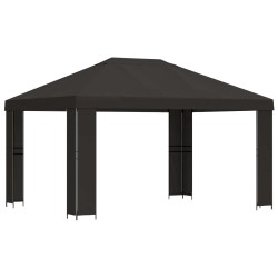 Pavillon 4 × 3 m Anthracite Polyester et Acier 190 gsm 647729647729