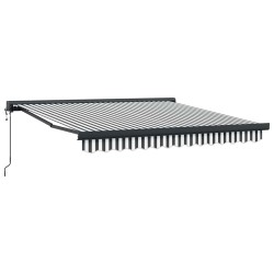 Auvent rétractable anthracite/blanc 3x2,5 m tissu et aluminium 647734647734