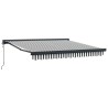 Auvent rétractable anthracite/blanc 3x2,5 m tissu et aluminium 647734647734