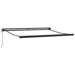 Auvent rétractable anthracite/blanc 3x2,5 m tissu et aluminium 647734647734