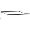 Auvent rétractable anthracite/blanc 3x2,5 m tissu et aluminium 647734647734