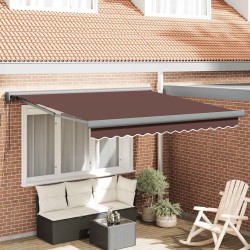 Auvent rétractable automatique marron 300x250 cm 647735647735