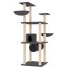 Arbre à chat avec griffoirs en sisal gris foncé 141 cm 647736647736