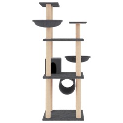 Arbre à chat avec griffoirs en sisal gris foncé 141 cm 647736647736