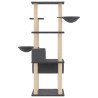 Arbre à chat avec griffoirs en sisal gris foncé 141 cm 647736647736
