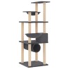 Arbre à chat avec griffoirs en sisal gris foncé 141 cm 647736647736