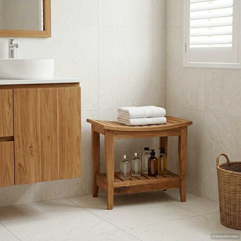 Table d'appoint de salle de bain Naturel 50 x 35 x 45 cm 647745647745