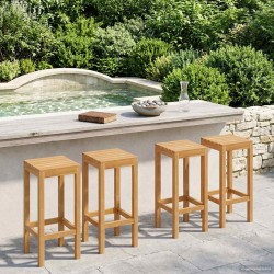 Tabouret de bar 4 pcs Naturel Bois de teck massif 647746647746