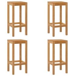 Tabouret de bar 4 pcs Naturel Bois de teck massif 647746647746