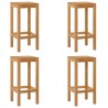 Tabouret de bar 4 pcs Naturel Bois de teck massif 647746647746