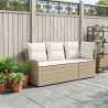 Sofa de jardin avec accoudoirs et sofa d'angle 2 Pièce Rotin PE 647747647747