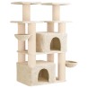 Arbre à chat avec poteaux à griffer en sisal 2 pc Crème 147 cm 647751647751